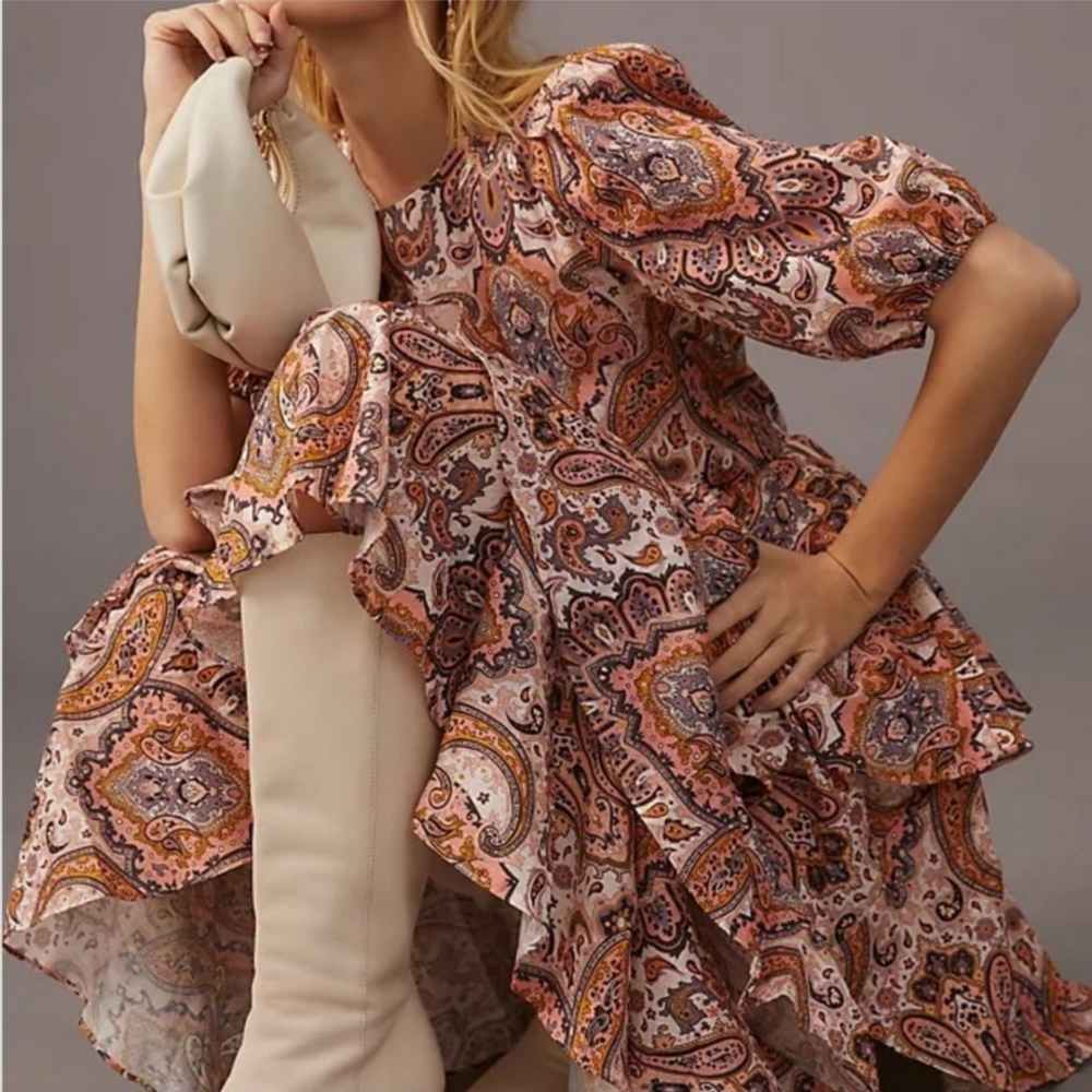 Anthropologie x Kachel Paisley Tiered Maxi Dress Size Medium - Picture 3 of 10